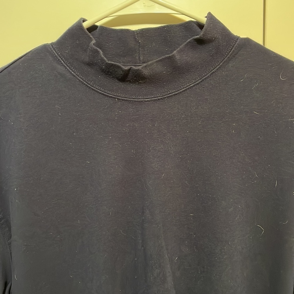 Mens navy blue high neck shirt - Picture 2 of 6